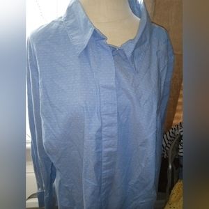 Lane Bryant Plus Size Top Shirt Collar Button Down Tiffany Blue